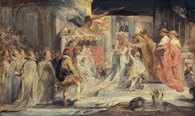 Kuningattaren kruunajaiset (luonnos Medici-sarjaan) tekijältä Peter Paul Rubens
