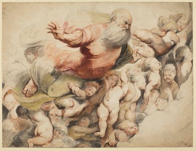 Isä Jumala enkelien tukemana, Pordenonen jälkeen, 1600-03 tekijältä Peter Paul Rubens
