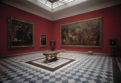 Rubensin museon sali, joka esittelee Henri IV:tä Ivryn taistelussa ja Henrik IV:n riemua Pariisissa tekijältä Peter Paul Rubens
