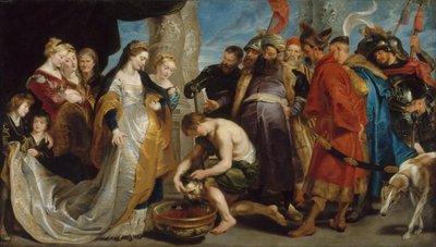 Kyruksen pää tuodaan kuningatar Tomyrikselle tekijältä Peter Paul Rubens