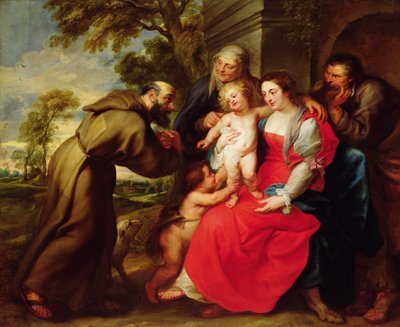 Pyhä perhe ja pyhä Fransiskus, noin 1625 tekijältä Peter Paul Rubens