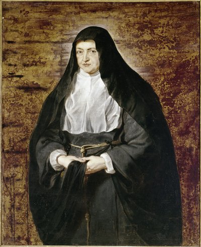 Infante Isabella Espanjasta pukeutunut klaarikunnan uskonnolliseksi (öljy kankaalle tekijältä Peter Paul Rubens