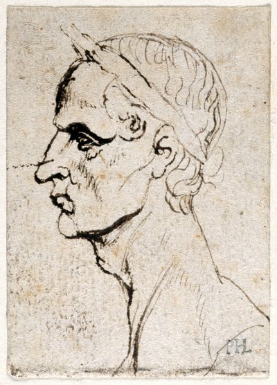 Julius Caesar, kymmenestä piirroksesta kahdeksasta ensimmäisestä kahdestatoista Caesarista, Giovanni da Cavinon mitalien jälkeen (kynä ja muste paperille) tekijältä Peter Paul Rubens