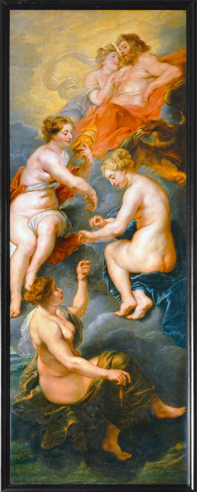 Les Parques filant le destin de la reine Marie de Medicis (maalaus kankaalle) tekijältä Peter Paul Rubens