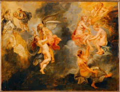 Les trois parques filant la destinee de Marie Medicis tekijältä Peter Paul Rubens