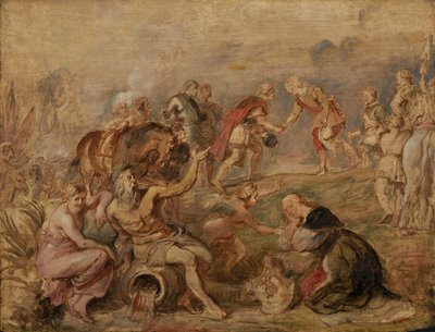 Unkarin kuninkaan Ferdinandin ja Espanjan kardinaali-infante Ferdinandin tapaaminen Nördlingenissä tekijältä Peter Paul Rubens