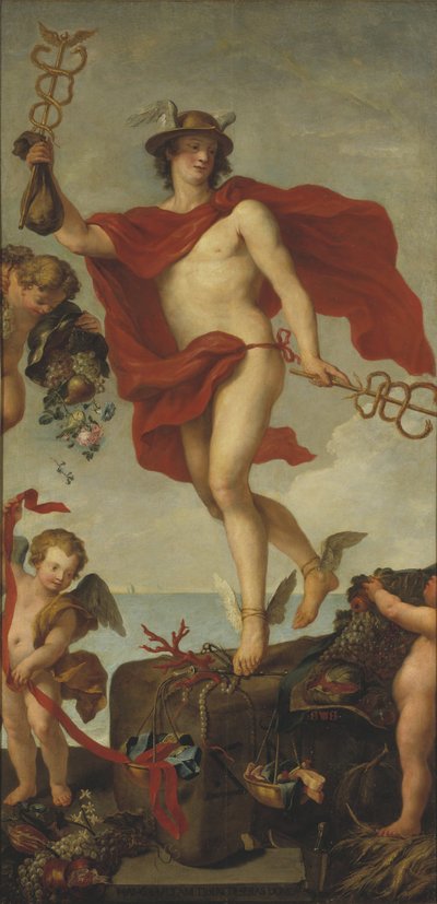 Merkur verlässt Antwerpen. Fragment eines größeren Gemäldes tekijältä Peter Paul Rubens