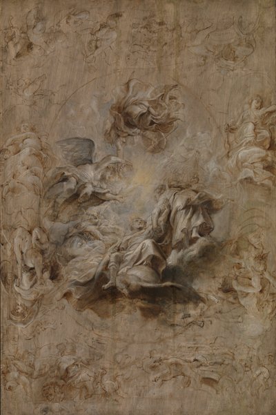 Useita luonnoksia juhlatalon kattoon tekijältä Peter Paul Rubens
