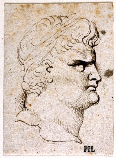 Nero, kymmenestä piirroksesta kahdeksasta ensimmäisestä kahdestatoista keisarista, Giovanni da Cavinon mitalien jälkeen (kynä ja muste paperille) tekijältä Peter Paul Rubens