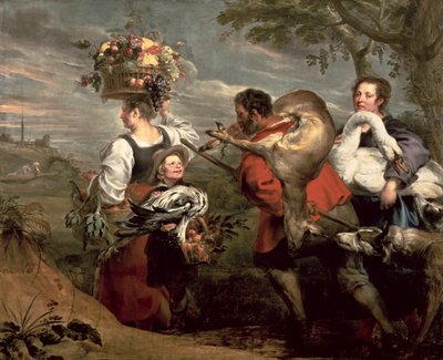 Talonpojat menossa markkinoille tekijältä Peter Paul Rubens