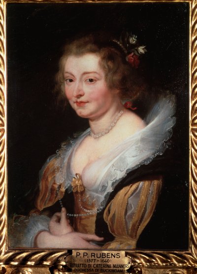 Buckinghamin herttuattaren Catherine Mannersin muotokuva - öljytaulu, n. 1625-1629 tekijältä Peter Paul Rubens