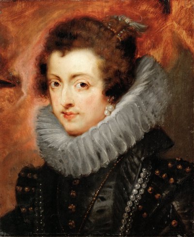 Muotokuva Elisabeth Ranskasta (1602-1644), Espanjan kuningatar puoliso - Pieter Paul Rubens (1577-1640). Öljy puulle, c. 1629. Mitat : 48,5x40,5 cm. Taidehistoriallinen museo, Vienne tekijältä Peter Paul Rubens
