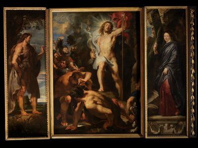 Kristuksen ylösnousemus, n. 1611-1612 (öljy paneelille) tekijältä Peter Paul Rubens