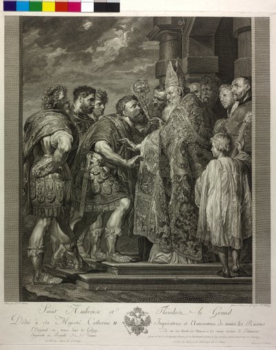 Milanon pyhä Ambrosius tekijältä Peter Paul Rubens