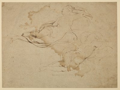 Tutkimukset nukkuvasta naisesta alaston (recto) tekijältä Peter Paul Rubens