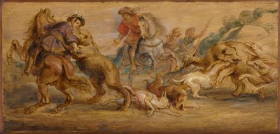 Tutkimus Alcázarin karhunmetsästykseen, Madrid, n. 1639. tekijältä Peter Paul Rubens