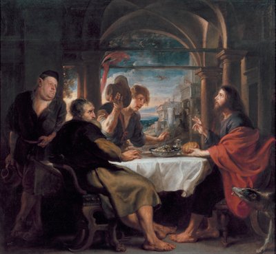 Illallinen Emmauksessa, n. 1638 (öljy kankaalle) tekijältä Peter Paul Rubens