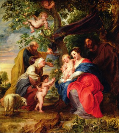Pyhä perhe omenapuun alla, n. 1632 tekijältä Peter Paul Rubens