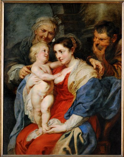 Pyhä perhe ja Pyhä Anne (maalaus kankaalle) tekijältä Peter Paul Rubens