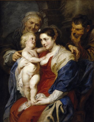 Pyhä perhe Pyhän Annan kanssa - Rubens, Pieter Paul (1577-1640) - 1626-1630 - Öljy kankaalle - 116x91 - Museo del Prado, Madrid tekijältä Peter Paul Rubens