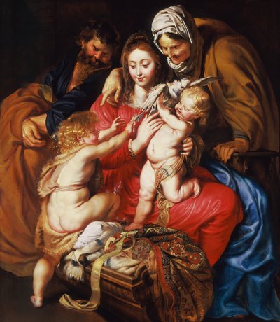 Pyhä perhe, Pyhä Elisabet, Pyhä Johannes ja kyyhkynen, noin 1609. tekijältä Peter Paul Rubens