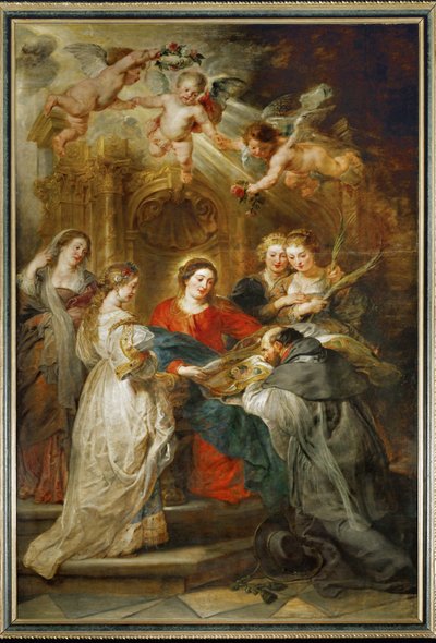 Pyhä Neitsyt ilmestyy Pyhälle Ildefonsolle. tekijältä Peter Paul Rubens