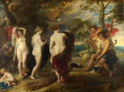 Pariisin tuomio, n. 1632-1635 (öljy paneelille) tekijältä Peter Paul Rubens