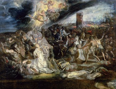 Pyhän Ursulan marttyyrikuolema ja kymmenentuhatta neitsyttä tekijältä Peter Paul Rubens