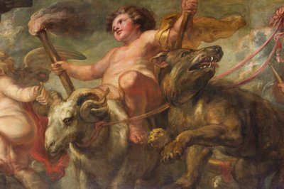 Rubens Ceiling, juhlatalo, Whitehall, n. 1629-1634 (öljy kankaalle) tekijältä Peter Paul Rubens
