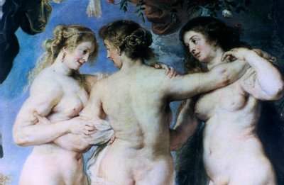 Kolme armoa, yksityiskohta, c1636-1638 tekijältä Peter Paul Rubens