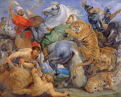 Tiikerinmetsästys, noin 1616 tekijältä Peter Paul Rubens