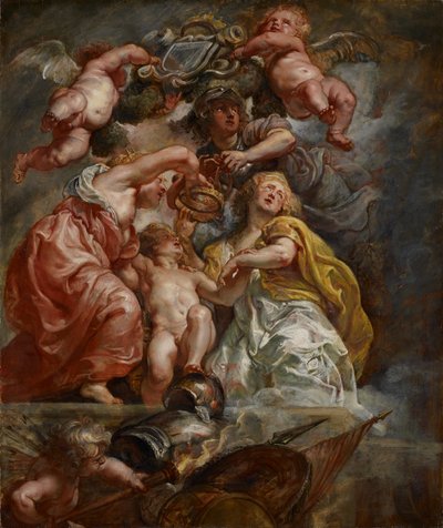 Englannin ja Skotlannin liitto (Charles I Walesin prinssinä), n. 1633-1634 (öljy tammilevylle) tekijältä Peter Paul Rubens
