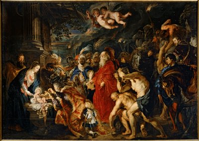 Kolmen tietäjän palvominen (maalaus kankaalle) tekijältä Peter Paul Rubens