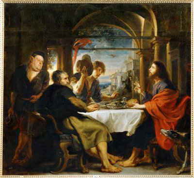 Illallinen Emmauksessa (maalaus kankaalle) tekijältä Peter Paul Rubens