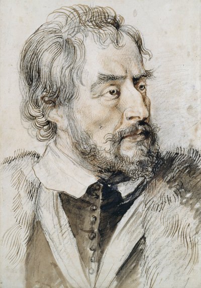 Thomas Howard (1585-1646) 2. Earl of Arundel (lyijykynä, kynä ja muste ja pesu paperille) tekijältä Peter Paul Rubens