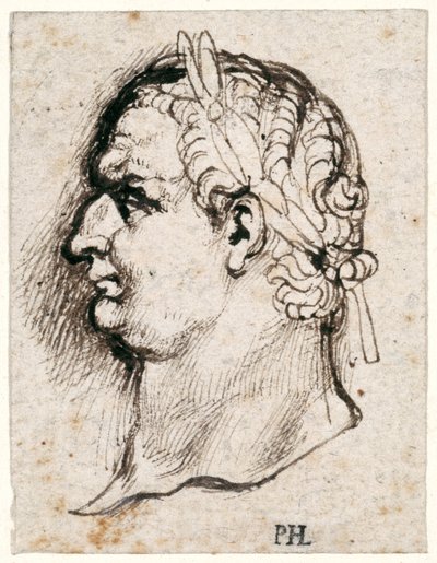 Titus, kymmenestä piirroksesta kahdeksasta ensimmäisestä kahdestatoista keisarista, Giovanni da Cavinon mitalien jälkeen (kynä ja muste paperille) tekijältä Peter Paul Rubens