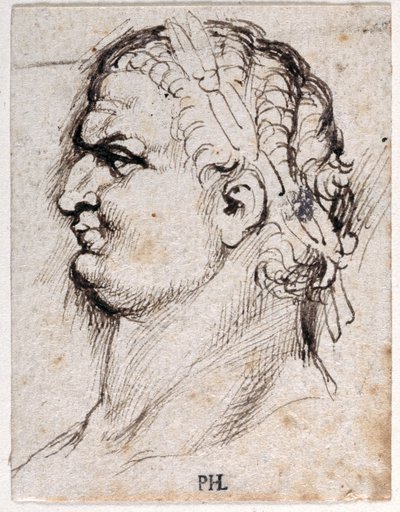 Titus, kymmenestä piirroksesta kahdeksasta ensimmäisestä kahdestatoista keisarista, Giovanni da Cavinon mitalien jälkeen (kynä ja muste paperille) tekijältä Peter Paul Rubens