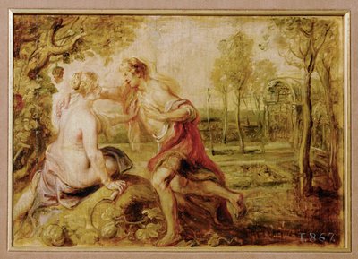 Vertumnus ja Pomona (maalaus puulle) tekijältä Peter Paul Rubens