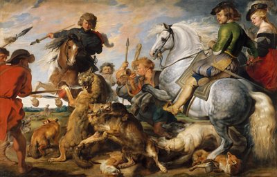 Susi ja ketun metsästys, n. 1616. tekijältä Peter Paul Rubens