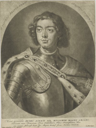 Keisari Pietari I Suuren muotokuva 1672-1725, um 1700. tekijältä Peter Schenk