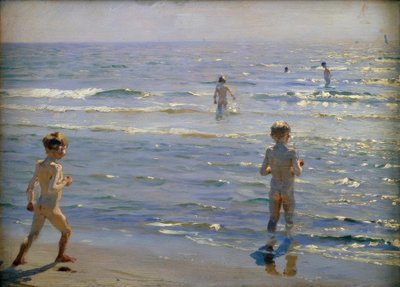 Badende Jungen. Sonnenschein. Skagen tekijältä Peder Severin Krøyer