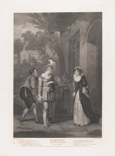 Anne Page, Slender and Shallow Shakespeare, Merry Wives of..., julkaistu ensimmäisen kerran 1792, julkaistu uudelleen 1852. tekijältä Peter Simon