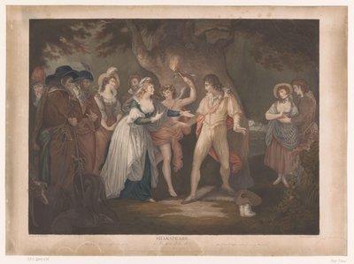 Rosalind verrast Orlando in het bos Shakespeare. Kuten pidät (otsikko esineessä) tekijältä Peter Simon