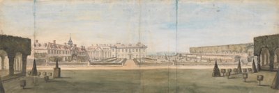 Näkymä puutarhaan ja taloon Upper Winchendonissa, Buckinghamshiressä tekijältä Peter Tillemans