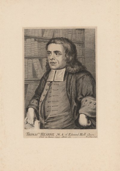 Thomas Hearne, kaiverrus George Vertue (1683-1756), n. 1735 tekijältä Peter Tillemans