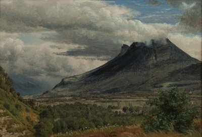 Granier-massiivi, näkymä Cluse de Chambéry 1850 -öljystä paperille otettuna tekijältä Peter Vilhelm Carl Kyhn