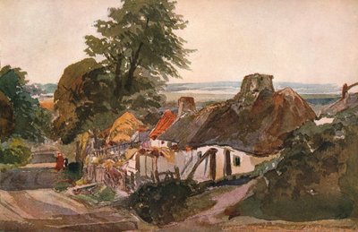 A Lane with Cottages, c1820 tekijältä Peter de Wint