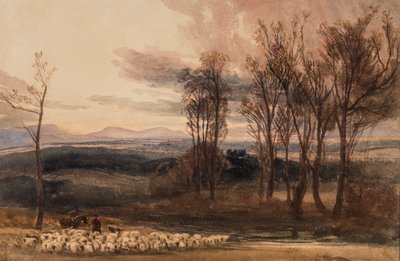 Winters Dusk, n.1830 (wc paperilla) tekijältä Peter de Wint