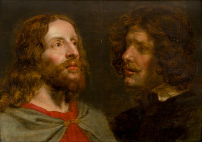 Kristus ja evankelista Johannes, n. 1629-1690 (öljy paneelissa) tekijältä Peter van Lint