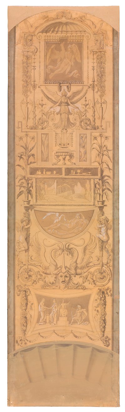 Arabeske mit Darstellungen des Ganymed, der Leda und der Verwundung Achills tekijältä Peter von Cornelius